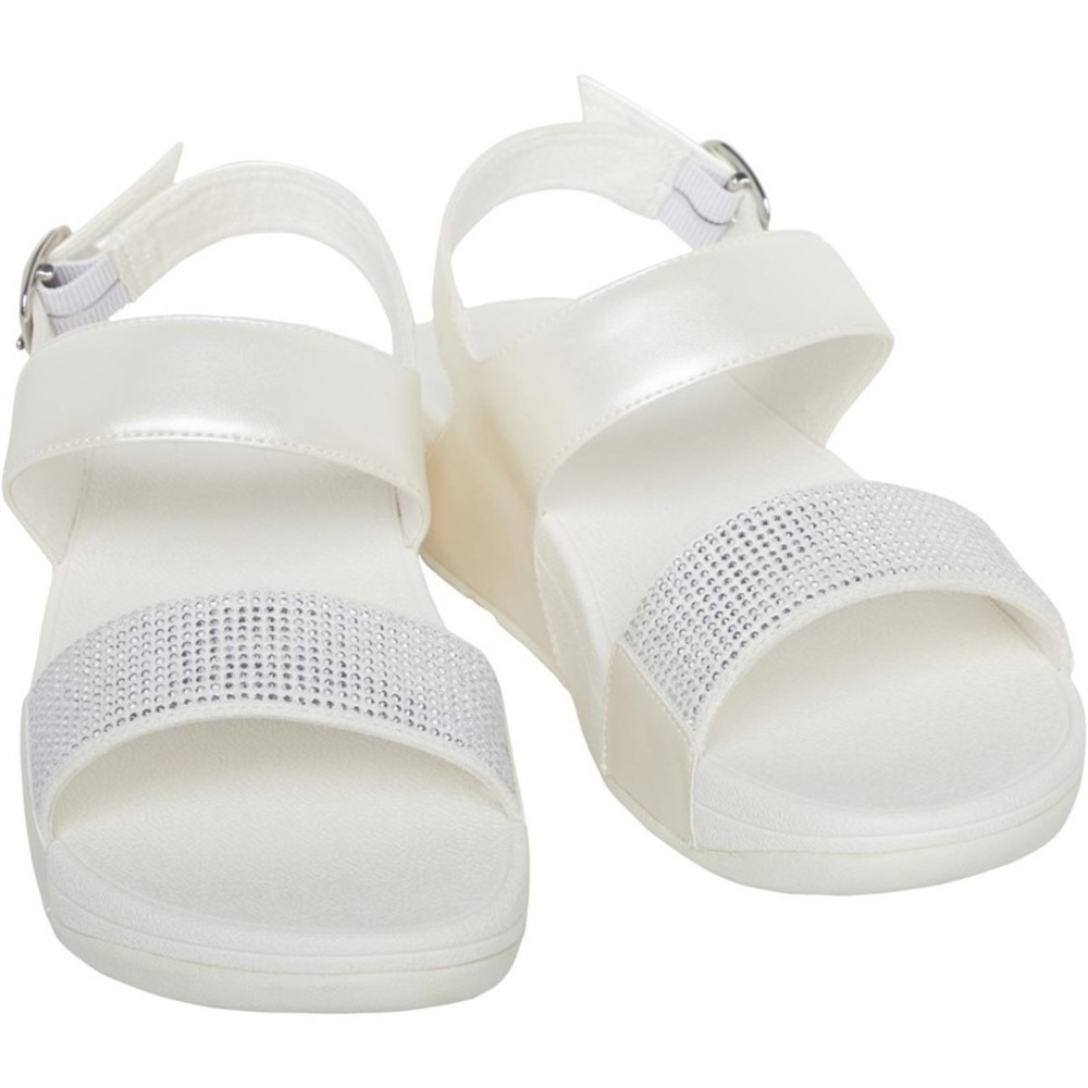 FitFlop Lulu Crystal Embellished Back-Strap Sandals in Crème Size 10 - Picture 9 of 11